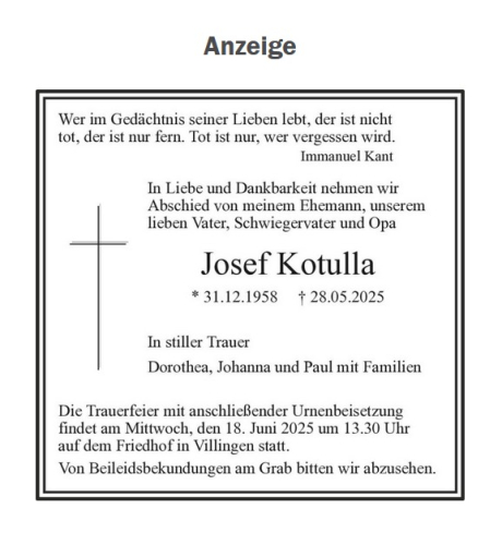 Traueranzeige